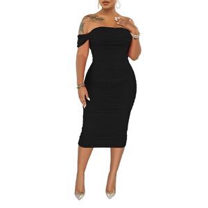 Midi Dresses 3288 Black Medium - Size: Medium